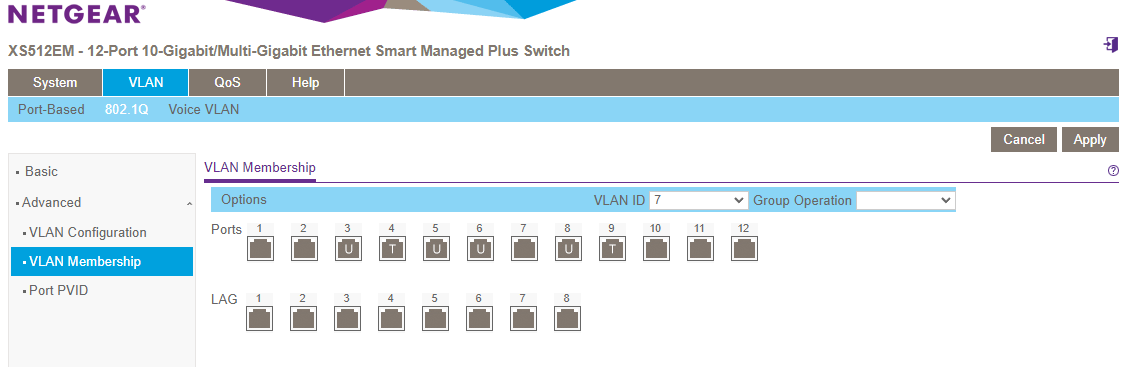 Netgear vlan tags